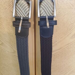 2 belts. One navy one gray. Braided. Great condition. Size 38